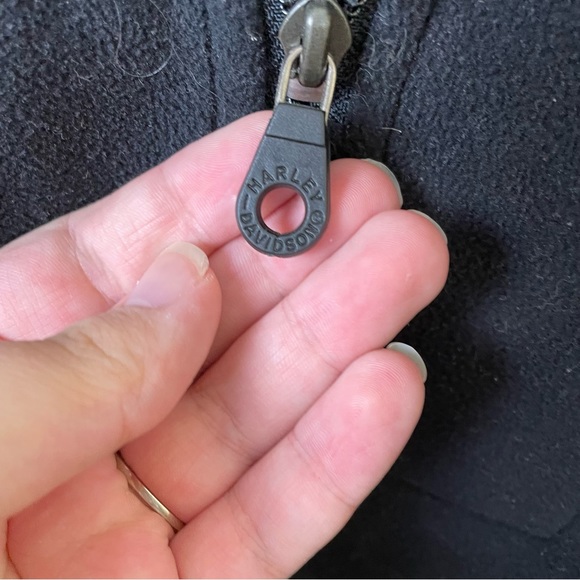 Harley-Davidson Orange & Black Thick Fleece Jacket SZ XL - Picture 4 of 11